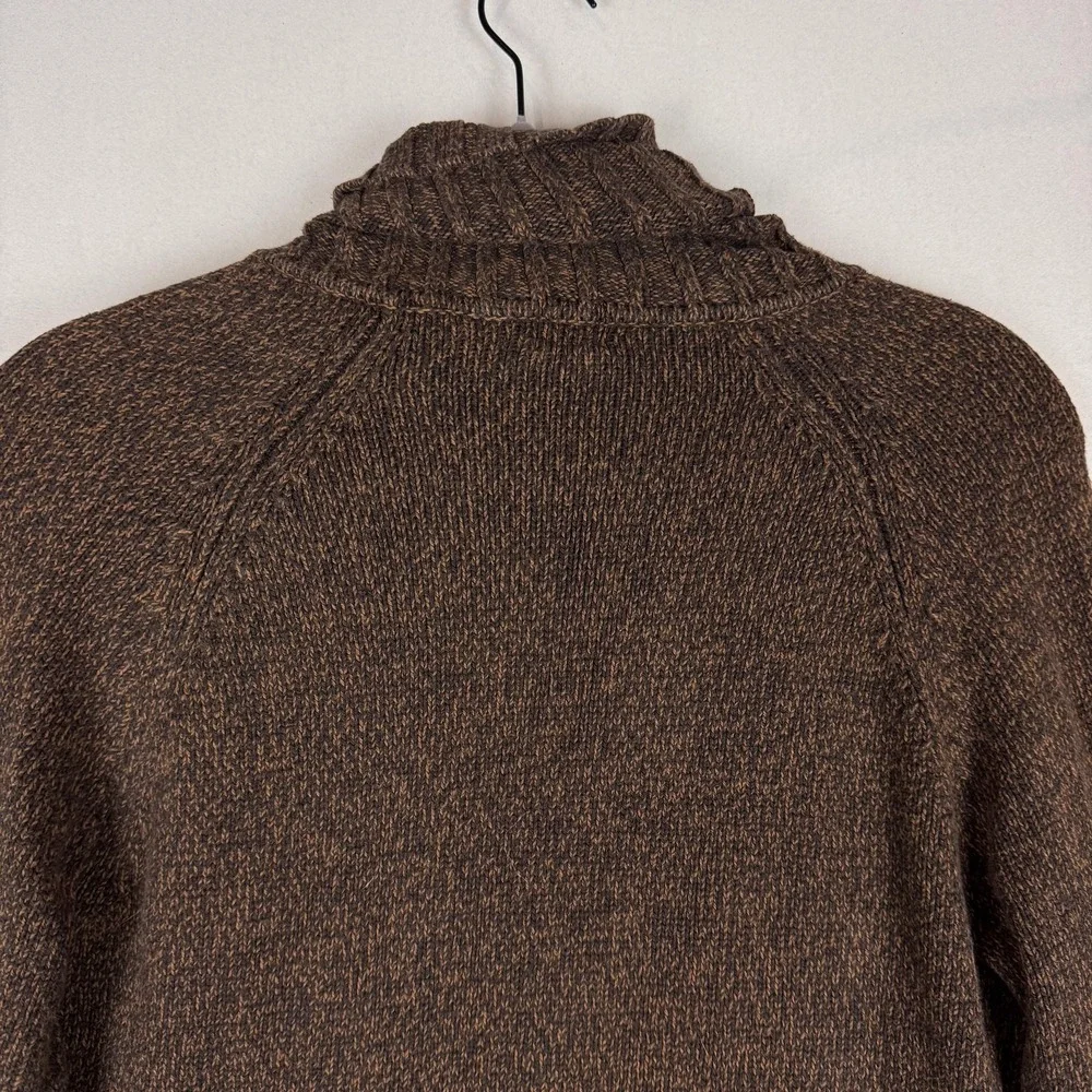 Valerie Stevens Sweater Womens Small Brown Full Zip Mock‎ Neck Cable Knit